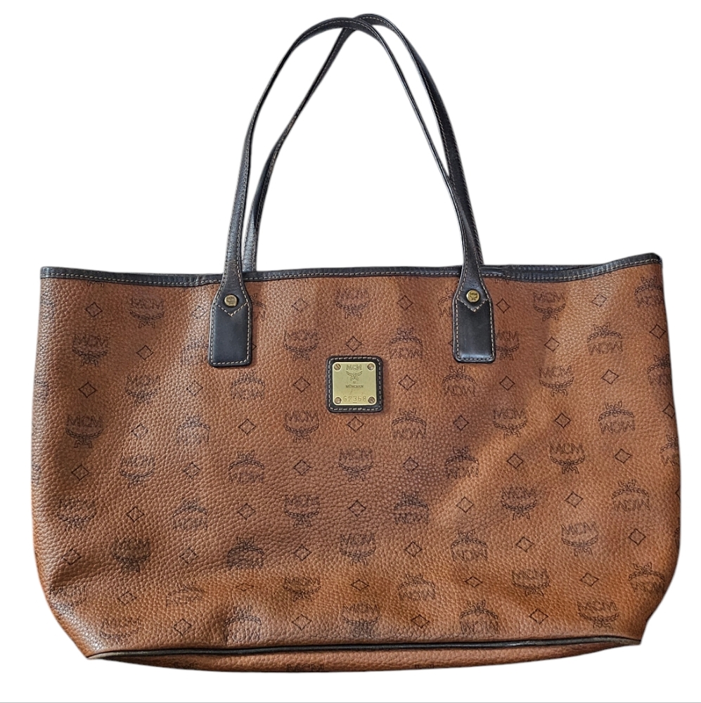 MCM Visetos Tote Bag Brown